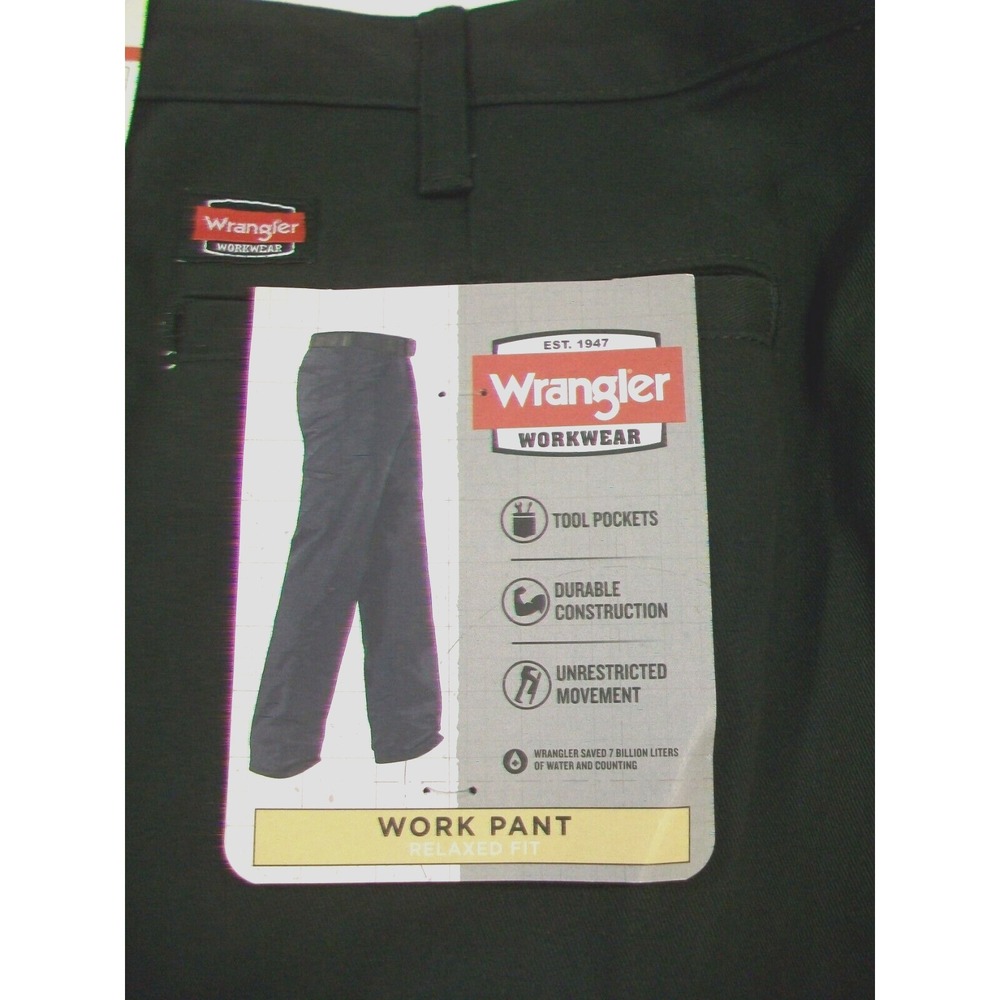 New Men's Wrangler Workwear Relaxed Fit Cargo Pants, ‎ Sz 42x30, Dark Gray